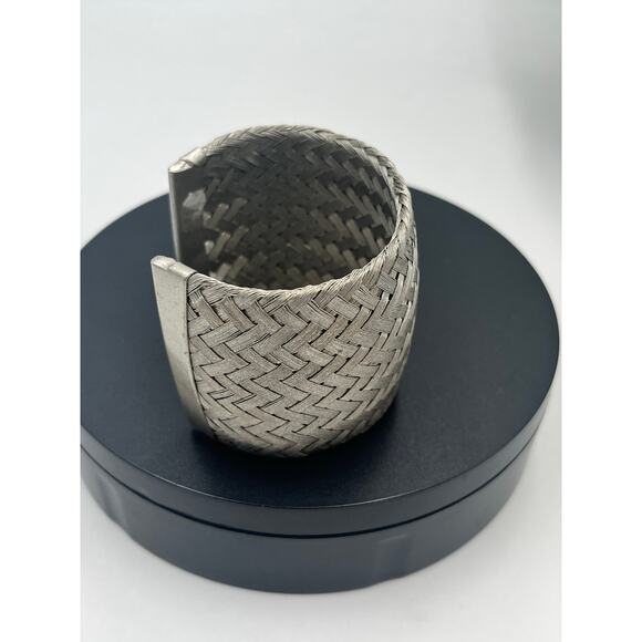 Sarah Cavender Metalworks Wide Interwoven Silver Tone Metal Cuff
Bracelet - Picture 6 of 12
